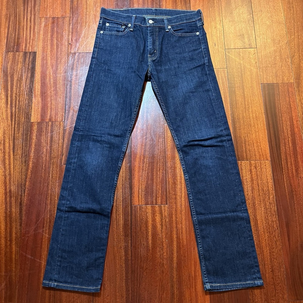 Levis Jeans Mens 29x32 (32x31) Blue Dark Wash 513 Slim Straight Work Casual